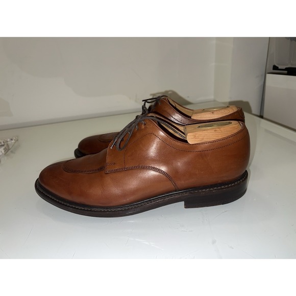 Loake Split Toe Oxfords Lace Up Dress Shoes Men Size 9 Brown Leather France - Picture 4 of 9